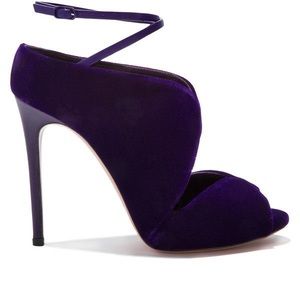 Casadei Velvet Ankle Wrap Pumps